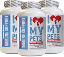 I LOVE MY PETS LLC Vanhempi kissa Lisäravinteet - PET Immuuni Tuki - Koirat ja kissat - Booster - Terve - kissa Turmeric - 180 Hoidot (3 pullot)