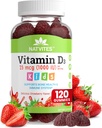 D3-vitamiinia Gummies for Kids - D-vitamiini 1000 IU Pektiinikumi - Mansikka maku - Luun terveys ja immuuni tuki täydentää - ei-muuntogeenisiä organismeja, gluteeniton, vegaaninen, pähkinöistä ja maitotuotteita ilmaiseksi - 120 kreivi (Pack of 1)