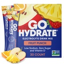 GoHydrate Instant Hydration Powder Packets - Alhainen natrium Elektrolyyttejä Drink Mix - Natural Hydration Support, sokeriton Elektrolyytti makujauhe Drink D-vitamiini, 30 pakkausta, hedelmäpunssi