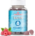Biotin Gummies - Hiukset ja kynsien vahvuus Kasvu Vitamiinit täydentää naisten terveys ja kauneus - 10000 MCG Ihon purutabletti - Vadelma maku - (60 Count Bottle)