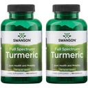 Swanson Premium Brand Turmeric Curcumin Antioksidantti Yhteinen terveys Maksa Detox Mood ja muisti tuki täydentää Curcuma Longa (Rhizome) 1,44 Grams (1440 mg) 100 kapselia (Pakkaus 2)