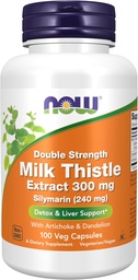 Nyt elintarvikkeiden lisäravinteet, Silymarin Milk Thistle uute 300 mg kanssa artisokka ja Voikukka, Double Strength, tukee maksan toimintaa*, 100 Veg kapselia
