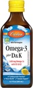 Carlson - Omega-3 + D & K, 1430 mg omega-3s, 2000 IU (50 mikrog) D3, 90 mikrog K2 MK-7:nä, Heart Health, Bone Support, Lemon, 200 ml
