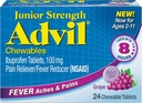Advil Junior Chewable Ibuprofeeni Tabletit, rypäle 100 mg, 24 tablettia Jokainen (Pack of 6)