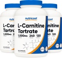 Nutricost L-Carnitine Tartrate 500 mg, 240 kapselia - 1000 mg per tarjoilu (3 pulloa)