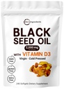 Micro Ingredients Musta siemenöljy 2000 mg D3-vitamiini 1000 IU, 240 Softgels 