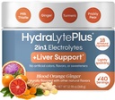 Hydralyte Liver Support + Electrolyte Mix maito Thistle, Turmeeric, Inkivääri, Prickly Pear, Vihreä teeuute Formuloitu nopea nesteytys, (Blood Orange Inkivääri, 40 tarjoilla Tub)