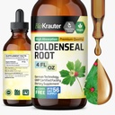 BIO KRAUTER Goldenseal Tincture - Vegan Lung Cleanse & Detox - Golden Seal Herb Supplement - Alkoholiton ja sokeriton tippa - 4 Fl.Oz.