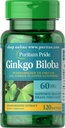 Puritanin Pride Ginkgo Biloba Standardoitu uute Nootropic 60 Mg Softgels, 120