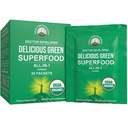 Peak Performance Organic Greens Superfood Powder Single Serve Matkapaketit. Paras maistaa Luomu Green Juice Super Food 25+ Kaikki luonnolliset ainesosat Max Energy. (20 pakkaus)