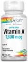 Solaray, Dry Form A-vitamiini, 7500 mikrog, 60 VegCaps