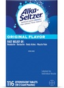 Alka- Seltzer Effervescent Tablets Original Flavor, nopea Multi-Symptom Relief from päänsärky ja kehon särky, ratkaistavissa Effervescent Fizzy Tablets, kivunlievitys Dispenser Pack, 116 Ct