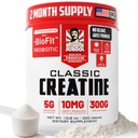 Old School Labs Micronized Creatine Monohydraatti, jossa ei ole bloat BioFitTM Probiootti - Miehet & naiset Post-Recovery Powder for Strength & Performance - 60 tarjoilut Ei makuja