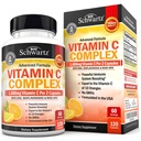 BioSchwartz C-vitamiinia Complex Supplement - C-vitamiini 1000 mg kapselit Rose HIPS Sinkki ja Citrus Bioflavonoidit immuuniterveyteen, soluihin energia, kollageenin tuotanto, 120 kreivi (60 päivän toimitus)
