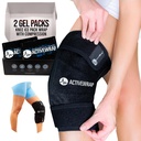 ActiveWrap - Polven jääpussi pakkaus, 2 uudelleen käytettävä geelilämpö ja kylmät pakkaukset polvikipua, kurja jalat ja Shin Splints. Joustava kylmäkääre vammoihin ja turvotukseen sekä nivelten tuki - Yksi koko sopii eniten