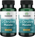 Swanson L-Citrulline Malate - Aminohappo täydentää edistää energian tuotantoa ja tervettä verenkiertoa - Natural Formula tukee yleistä hyvinvointia - (60 kapselia, 750 mg Each) (2 pakkaus)