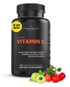 Livingood Daily Vitamiini C Supplement, 3-in-1 Koko ruoka C-vitamiinia Acerola & Amla Hedelmäuutteet ja Citrus Bioflavonoidit Immuuneja, Vegaani, Gluteeniton, 60 kapselia