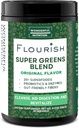 Fourish Super Greens. Vihreät Powder Mix for Energy, Klorella Organic Spirulina, Beet Root Powder, Enzymes & Probiootit, Alkuperäinen, 30 Tarjoilut