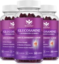 Glukosamiini Chondroitin Gummies MSM & Elderberry - 1500 mg Glukosamiini Chondroitin Gummies täydentää joustavuutta ja immuuni tukea miehille ja naisille, 60 Gummies (3 pakkaus)