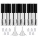 GTHER 10PCS 10ML Tyhjä Mascara putki pullo silmäripsien sauva, kumi lisää ja Funnels Set Castor Oil / Kasvuöljy, DIY Cream säiliö kanssa korkki, musta