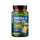 Rakennettu Nature Omega 3 Fish Oil Soft Geels - 2400 mg Fish Oil, 1440 mg Omega 3, 864 mg EPA, 576 mg DHA - Extra Strength Brain & Heart Health Support Supplement - 120 Softgels