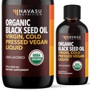 Organic Black Seed Oil Cold Pressed Liquid - Black Cumin Supplement for Immunomy System Function, Ruoansulatuskanavan tuki, hiusten ravinto & yleinen terveys - 8 Fl Oz - Ei-GMO, Vegaani
