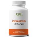 PureLuonto Ashwagandha mustapippuriuute 60 kasviskapselia