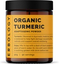 Erbologia Organic Turmeeric Powder 3,2 oz - 90 Servings - 5,5% Curcumiini - Ei lisäaineita tai säilöntäaineita - kestävästi peräisin suoraan Farm in India - Vegan - GMO-vapaa