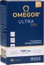 OMEGOR Omega 3 Fish Oil 1200mg Ultra - 610mg EPA ja 510 DHA Omega3 IFOS Certified - korkea hyötyosuus ja No Aftertaste (60 Caps)