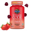 Life-vitamiinin puutarhakoodi CoQ10 Gummies 150 mg, Coenzyme Q10 for Heart Health, Energy Production & Health Aging + Prebiootit & Probiootit for Digestion, non-GMO, Gluteeniton, 60 Mansikka Gummies