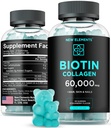 Biotin & Collagen Peptides Gummies - 50,000mcg Collagen + 10,000mcg Biotiini ...