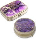 Pilleri Case Pillerilaatikko Mirror Retro Pieni pilleri tapauksessa laukku tai tasku Pronssi pillerilaatikko tai vitamiinit, kalaöljy, lisäravinteet, pilleri sisältää matkalahjat(2PCS)