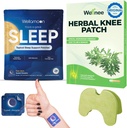 Wellnee & Wellness Pack: Herbal Knee Comfort Patches (10 Count) & Natural Sleep Support Patchs (28 Count)