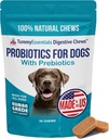 Masu Essentials Probiootti purukumia koirille, tukee Gut Health koirille ja Firm Stools, auttaa poistamaan digestiivinen Dysfunction, Dog Probiootit Valmistettu Yhdysvalloissa, 30 purukumia