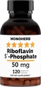 MONOHERB Riboflaviini 5'-fosfaatti 50 mg - 120 kasviskapselia - Bioaktiivinen B2-vitamiini