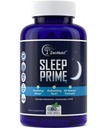 Sleep Prime Vegan Natural Sleep Aid for Adult Extra Strength - Deep Sleep Supplement - Herbal Unilääke - Stressin lievittäminen - Melatoniini, GABA - 60 Kasvismyssyt