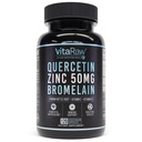 Quercetiini, jossa on Bromelain 500 mg kapselit, tukee immuunivastetta, nivelten mukavuutta, & yleistä hyvinvointia - C-vitamiini, sinkki 50 mg, & D3-vitamiinia - Immuniteettilääkkeitä