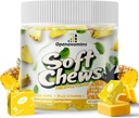 Iron Supplement Chews kanssa C-vitamiini naisten miesten ja lasten, Natural Vegan Iron Soft Pureskella vitamiini B6,B12,D, Kalsium & Sinkki - Energiatuki, 60 Ananas SoftChews,2 kuukauden tarjonta