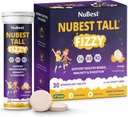 NuBest Tall Fizzy - Bone Strength, Immuniteetti, Ruoansulatuskanavan terveys lapsille Ikä 4+ & Teini Probiootti, kalsium, magnesium Red Marine Algae, Vitamiinit 30 Orange Effervescent Tablets