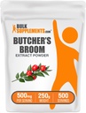 BulkSupplements.com Butcher's Broom Extract Powder - Butchers Broom, Herbal Supplement - Vegan & Gluteeniton, 500mg per Serving, 250g (8.8 oz) (pakkaus 1)