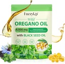 Oregano Oil Capsules, 2 in 1 6000mg Oil of Oregano with Black Seed Oil 200mg, Oregano Softgels Oil 120 Count, Organic Oregano Oil Capsules, Immuunituki, ei-GMO, Dairy-free, Gluteenittomat