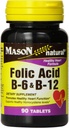 Mason Natural Folic Acid, B-6 & B-12 Tabletit 90 ea (pakkaus 2)
