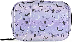 Pillerilaatikko violetti Bat Moon 7 päivän pilleri tapauksessa matka pilleri Järjestäjä laukku Zipper Kannettava Viikoittain Vitamiini Lääke täydentää haltija pussi