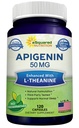 aSquared Nutrition Apigenin 50mg & L-Theanine 200mg - 120 Kapselit - Apigenin täydentää pillereitä uni ja rentoutuminen - Natural Bioflavonoid Extract Löydetty kamomilla tee