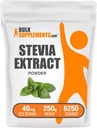 BulkSupplements.com Stevia Extract Powder - Stevia Sweetener - Zero Calorie Makeutusaine, Gluteeniton, 40 mg per tarjoilu, 250g (8.8 oz) (pakkaus 1)