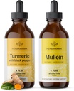 HERBAMAMA Liquid Drops Kit - Bundle of Turmeric Curcumin Extract & Mullein Leaf Tincture - Vegan, ei-GMO, Sokeri & Alkoholiton - 2 pakkaus