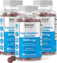 Amire by Dr. Awan Super Cranberry Gummies, auttaa tukemaan virtsateiden terveys, auttaa boosts Immuunifunktio, Liivate-vapaa karpalomuruja miehille ja naisille, 180ct, 90 päivän tarjonta