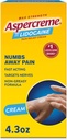 Aspercreme Lidokaiini Pain Relief Cream Soothes Törkeä hermoja, Numbing Topical Analgesic kanssa Max-vahvuus 4% Lidokaiinia ja kosteuttava Aloe, 4.3 Oz.