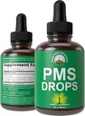 PMS Relief 9-in-1 nestetippa täydentää. 9 Kasviperäisiä ainesosia tukea aikana Kramps kipu naisille. Vegaani, Nollasokerivitamiinia Luomu Chaste Tree Marjat, Kramp Bark, Jam juuri, Nettle Leaf
