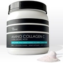 Amino Collagen C with Hyaluronic Acid (60 Servings   16oz   456g) - Ei-GMO Marine Collagen Peptides - Hydrolyzed Powder - Ei makua - Ei sokeria - Firm Skin, Hydration, Terveitä niveliä ja Gut.